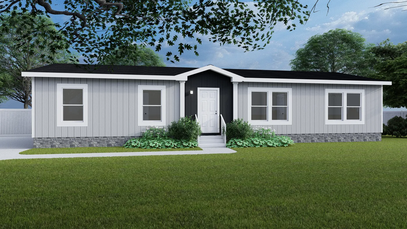 The PT 78 Exterior. This Manufactured Mobile Home features 3 bedrooms and 2 baths.
