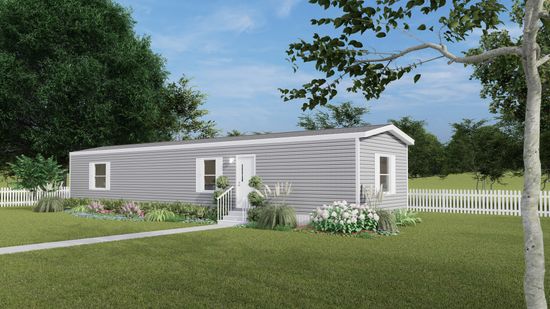 The DELIGHT Exterior. This Manufactured Mobile Home features 2 bedrooms and 2 baths.