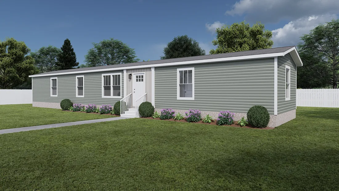 The SOLSBURY HILL 7616 TEMPO Exterior. This Manufactured Mobile Home features 3 bedrooms and 2 baths.
