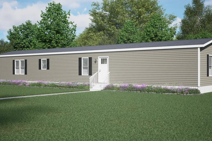 The THE ANNIVERSARY 76 Exterior. This Manufactured Mobile Home features 3 bedrooms and 2 baths.