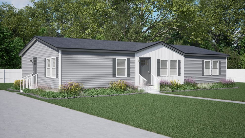 The THE TRIBUTARY Exterior. This Manufactured Mobile Home features 3 bedrooms and 2 baths.