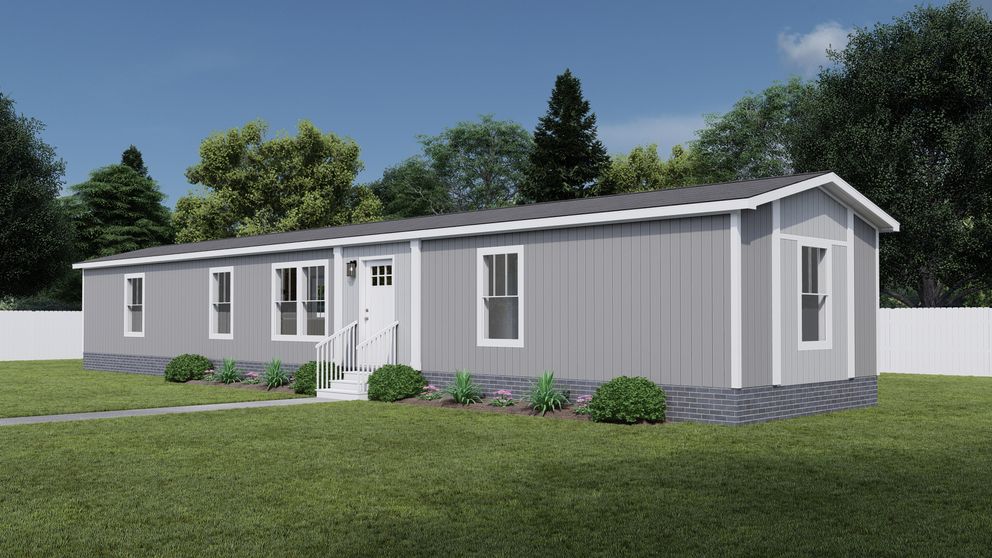 The MOVE ON UP Exterior. This Manufactured Mobile Home features 3 bedrooms and 2 baths. Statue Garden, Solitary State and Delicate White. 
