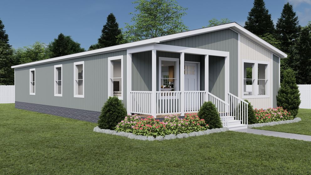The STAYIN' ALIVE Exterior. This Modular Home features 3 bedrooms and 2 baths.