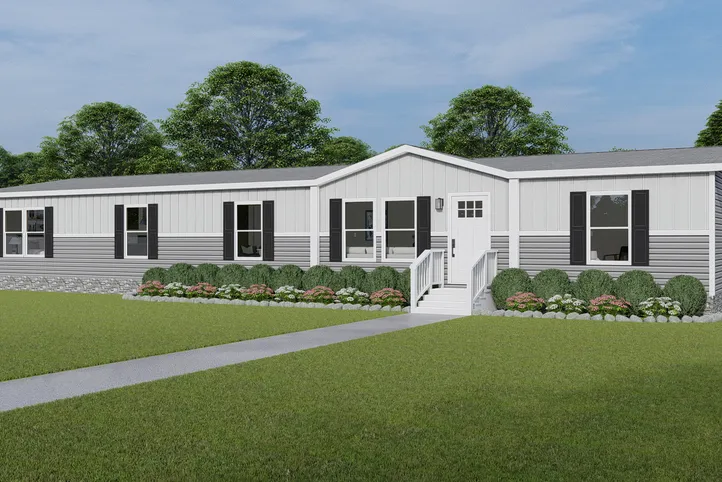 The EVEREST Exterior. This Manufactured Mobile Home features 4 bedrooms and 2 baths.