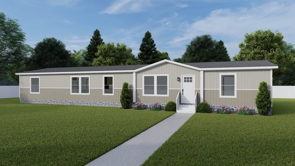 The RAINIER Exterior. This Manufactured Mobile Home features 4 bedrooms and 3 baths.