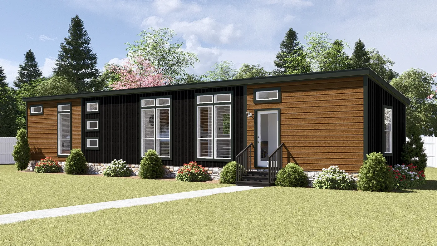 The DRM601M 60'              DREAM Exterior. This Manufactured Mobile Home features 1 bedroom and 2 baths.