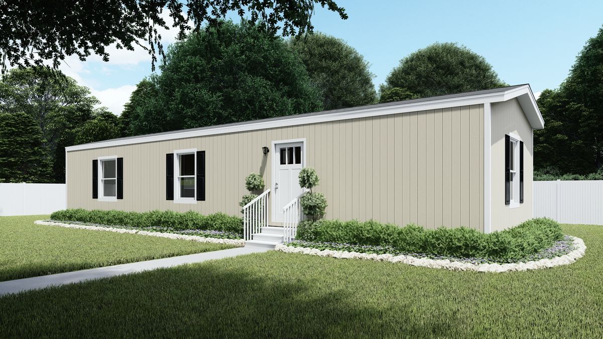 The SPIRIT Exterior. This Manufactured Mobile Home features 2 bedrooms and 2 baths.