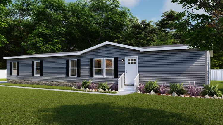 The BROOKLINE FLEX 32 WIDE Exterior. This Manufactured Mobile Home features 4 bedrooms and 3 baths.