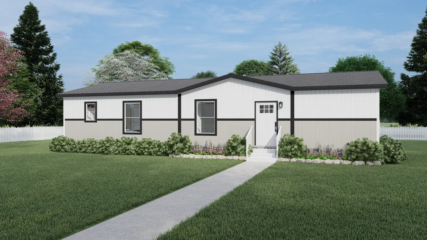 Southern Ranch - TulleWhite. The COOK Exterior. This Manufactured Mobile Home features 3 bedrooms and 2 baths.
