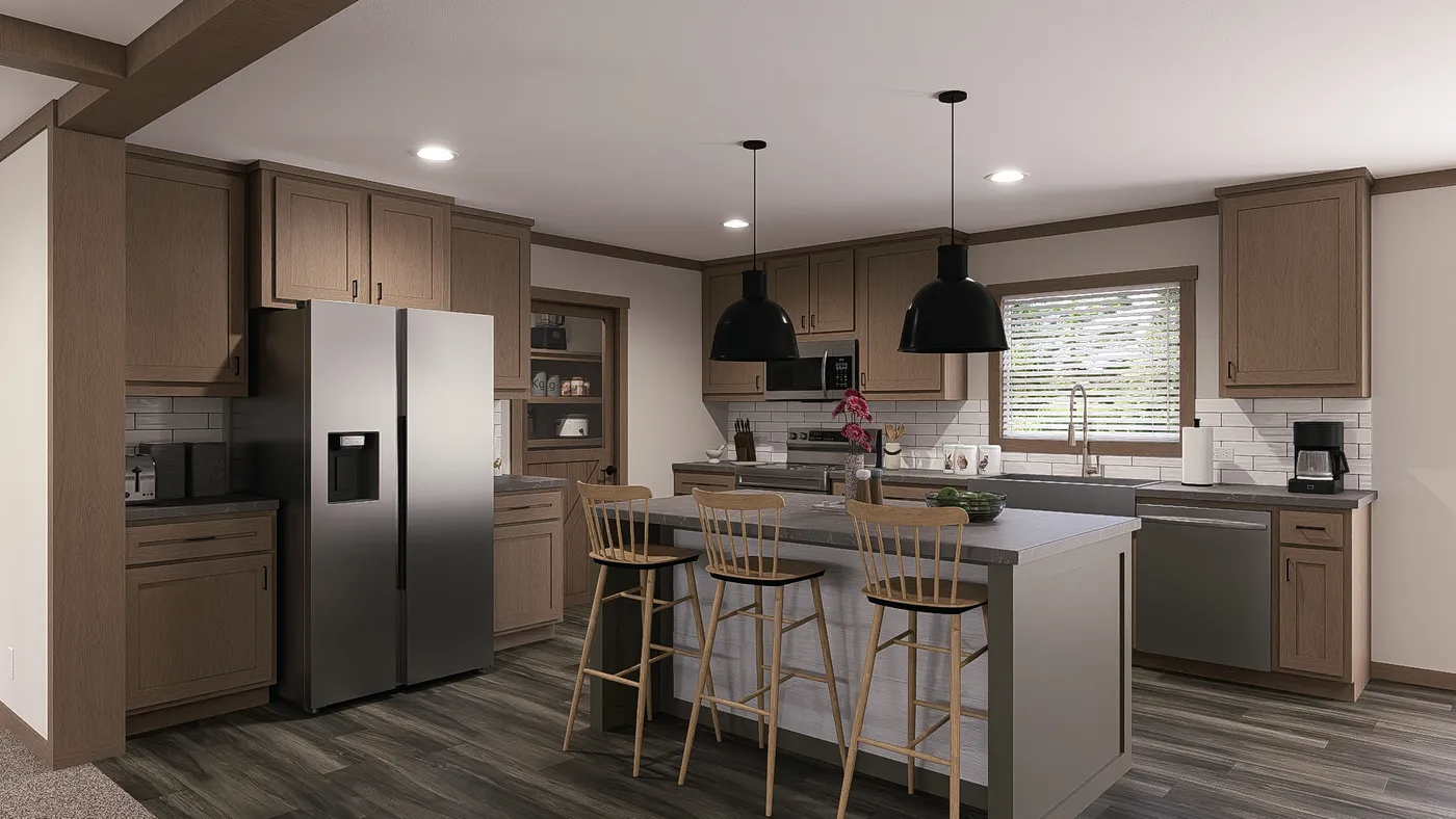 The FARM 4 FLEX ELITE Exterior. This Manufactured Mobile Home features 4 bedrooms and 3 baths.