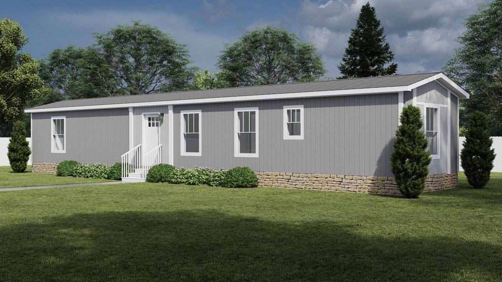 The GOOD VIBRATIONS Exterior. This Manufactured Mobile Home features 3 bedrooms and 2 baths.