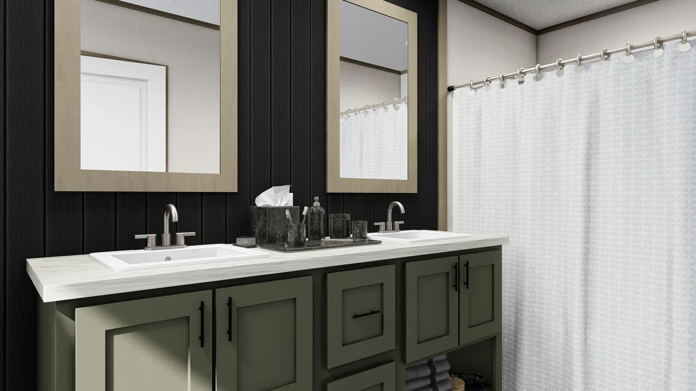 The ZION Exterior. This Manufactured Mobile Home features 3 bedrooms and 2 baths.
