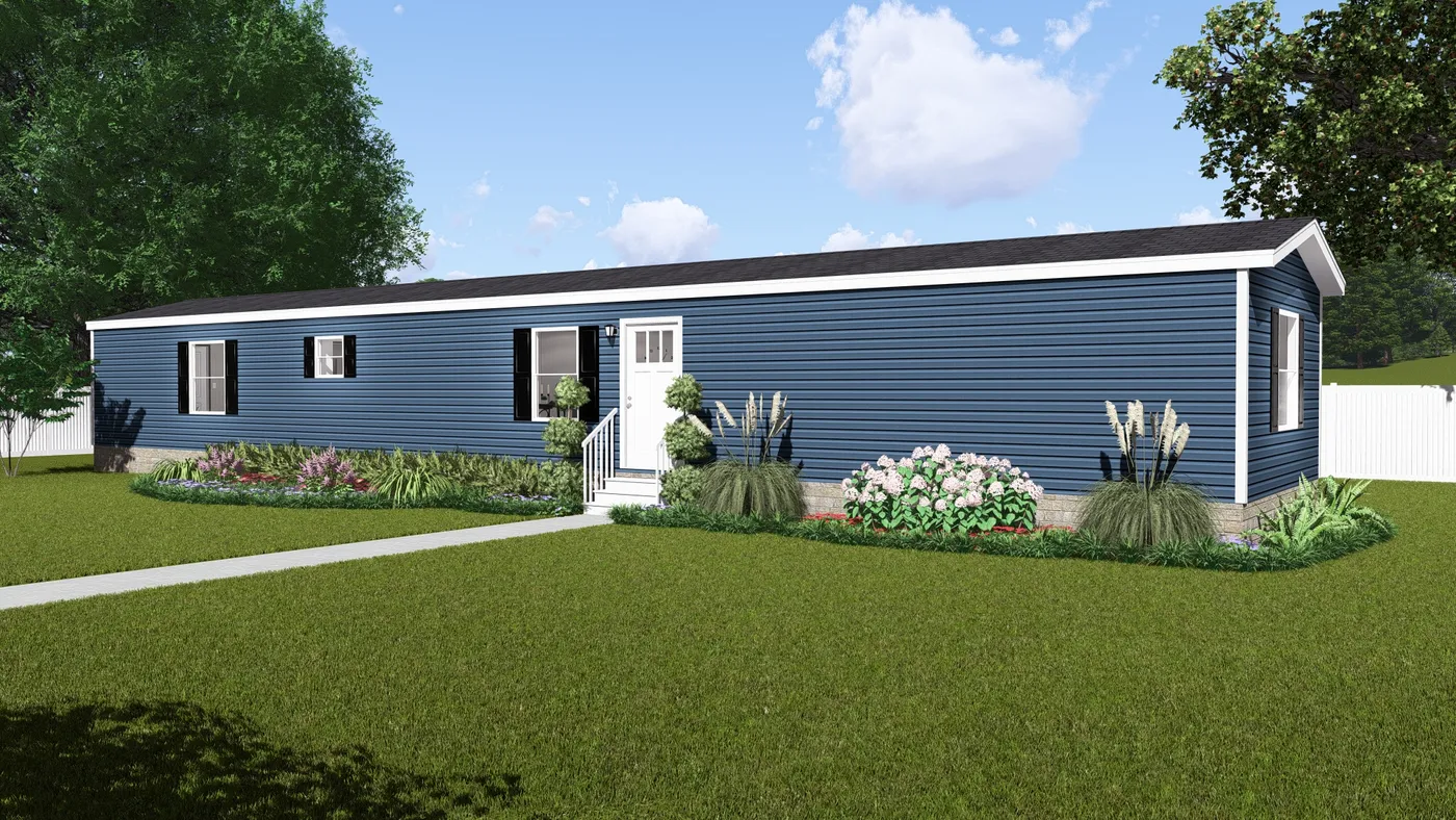 The LEGEND ANNIVERSARY 16X76 Exterior. This Manufactured Mobile Home features 3 bedrooms and 2 baths.