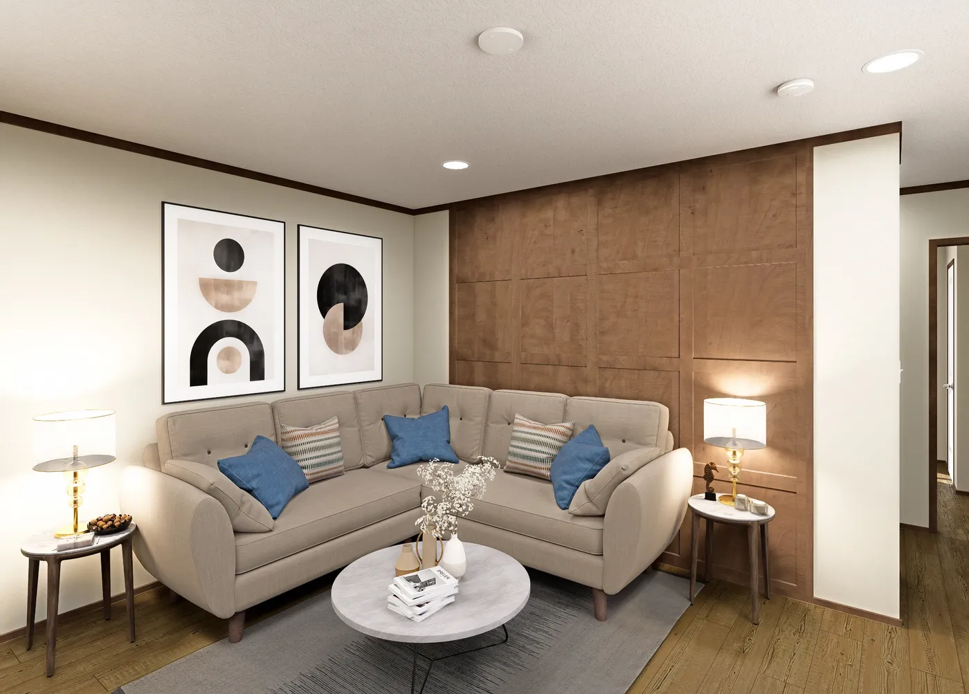The LEWIS Exterior. This Manufactured Mobile Home features 2 bedrooms and 2 baths.