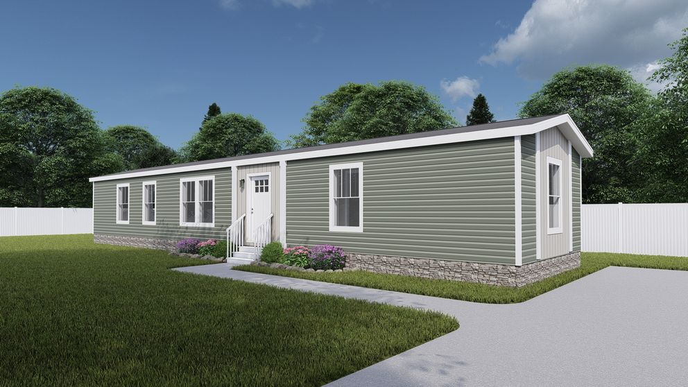 The RHYTHM NATION Exterior. This Manufactured Mobile Home features 3 bedrooms and 2 baths.