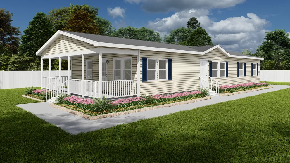 The THE SOUTHERN FARMHOUSE Exterior. This Manufactured Mobile Home features 3 bedrooms and 2 baths.