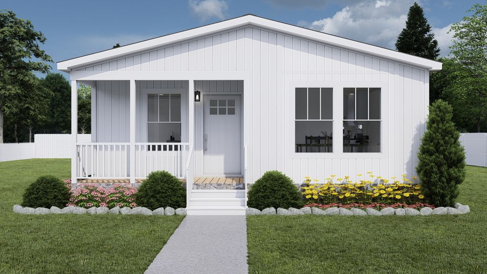 The JOHNNY B GOODE Exterior. This Manufactured Mobile Home features 3 bedrooms and 2 baths.