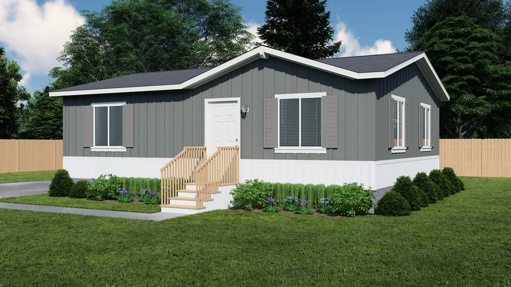 The FAIRPOINT 24322B Optional Heritage Exterior. This Manufactured Mobile Home features 2 bedrooms and 1 bath.