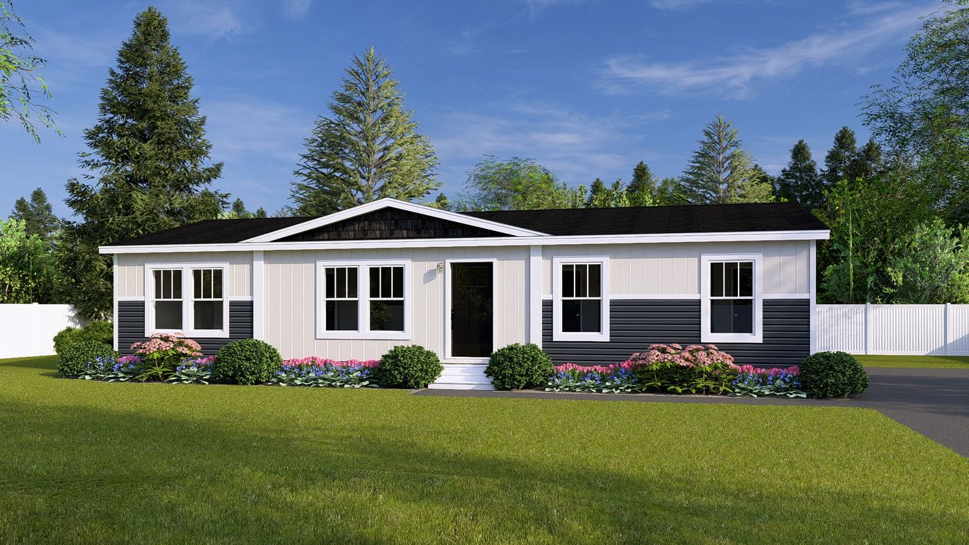 The SOMERSET DR/5228-MS012-1 SECT Exterior. This Manufactured Mobile Home features 3 bedrooms and 2 baths.
