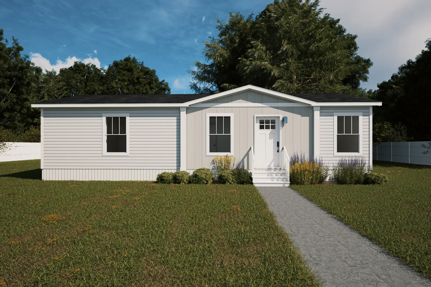 The MELODY Exterior. This Manufactured Mobile Home features 3 bedrooms and 2 baths.