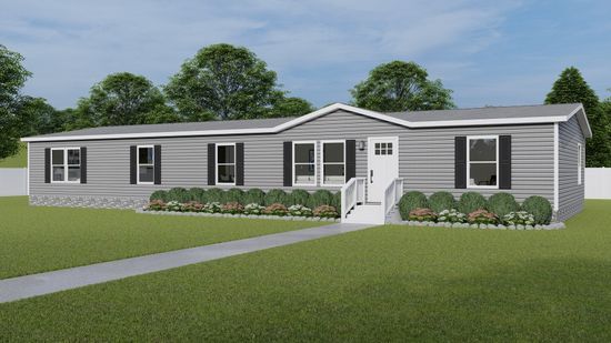 The EVEREST Exterior. This Manufactured Mobile Home features 4 bedrooms and 2 baths.