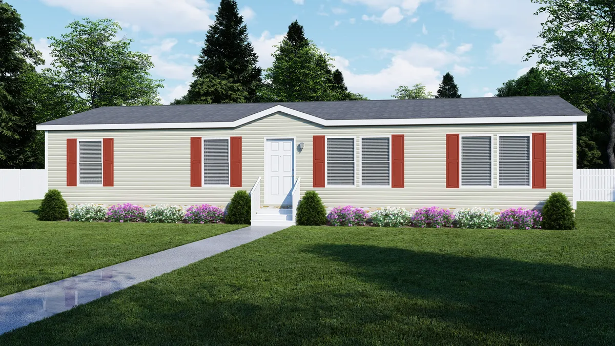 The 5628-787 THE PULSE Exterior. This Manufactured Mobile Home features 3 bedrooms and 2 baths.