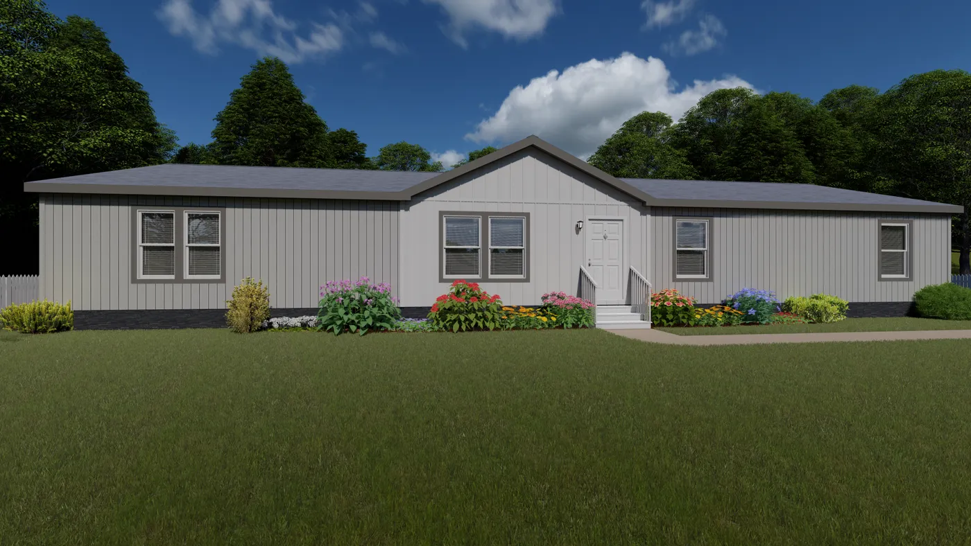 The 2028 COLUMBIA RIVER (NEW) Exterior. This Manufactured Mobile Home features 4 bedrooms and 2 baths.
