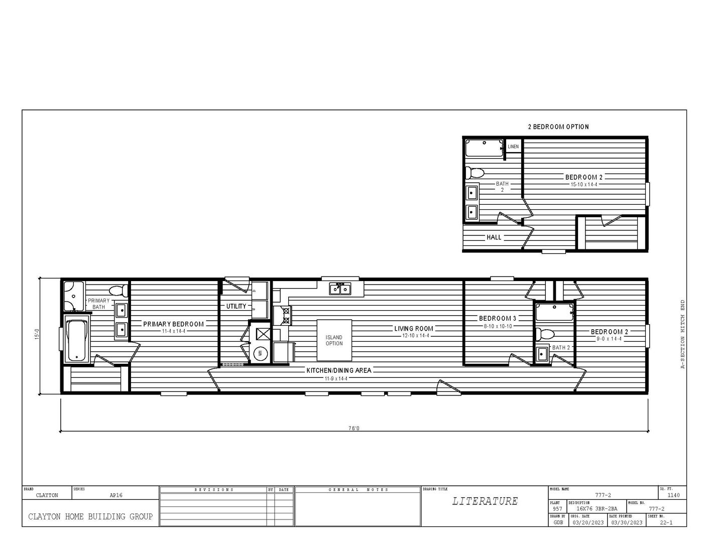 The 777-2 "COOL BREEZE" 7616 Exterior. This Manufactured Mobile Home features 3 bedrooms and 2 baths.