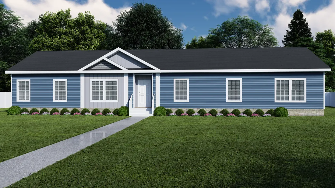 The 2917 BELLA VISTA MOD Exterior. This Modular Home features 4 bedrooms and 2 baths.