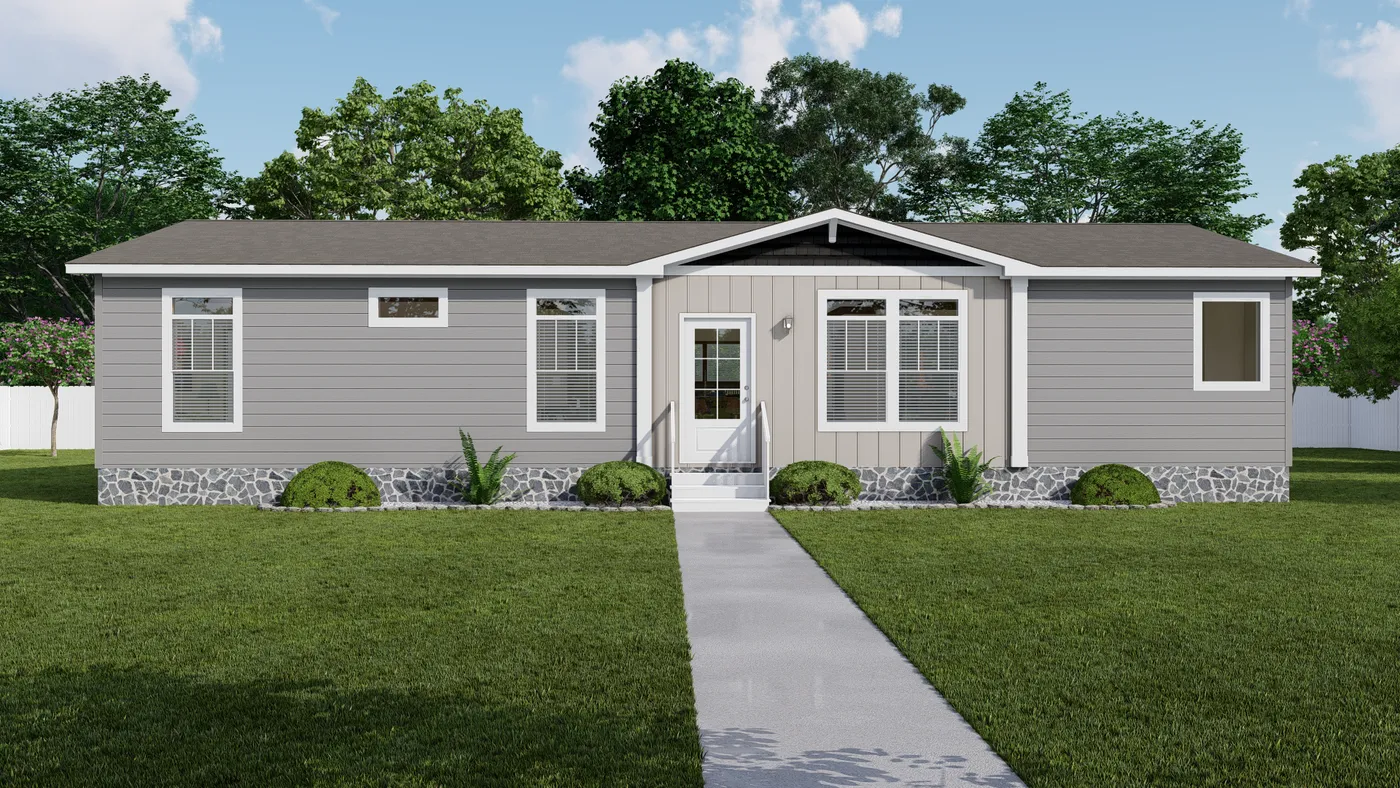 The THE DURANGO Exterior. This Manufactured Mobile Home features 3 bedrooms and 2 baths.