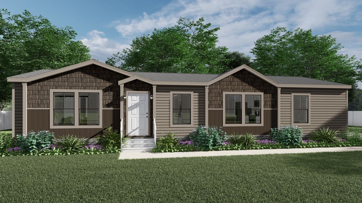 The THE FRANKLIN Exterior. This Manufactured Mobile Home features 3 bedrooms and 2 baths.