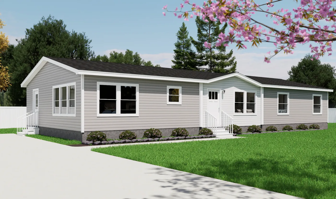 The ULTRA FLEX JEWEL GRANDE Exterior. This Manufactured Mobile Home features 4 bedrooms and 2 baths.