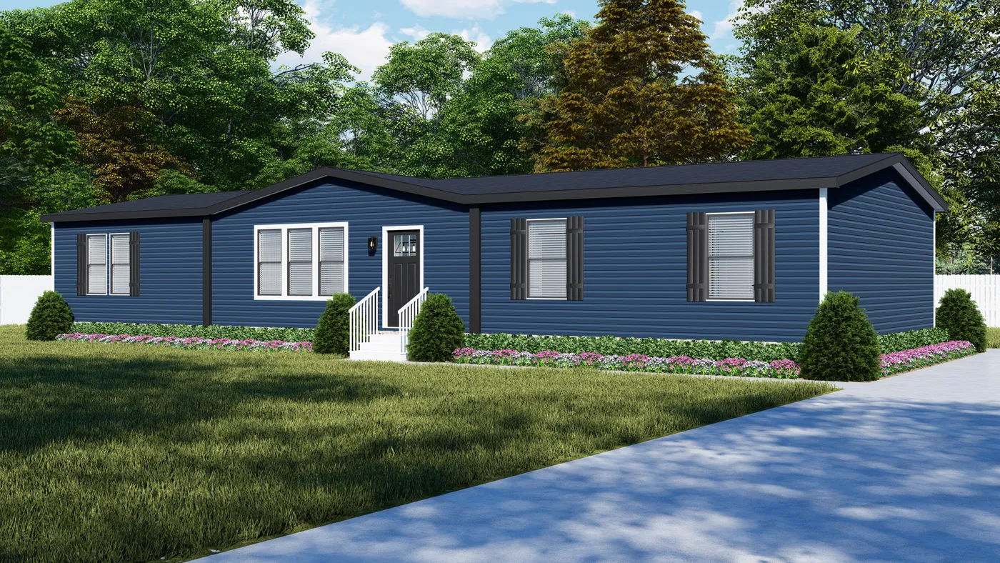 The PEARL Exterior. This Manufactured Mobile Home features 4 bedrooms and 2 baths.