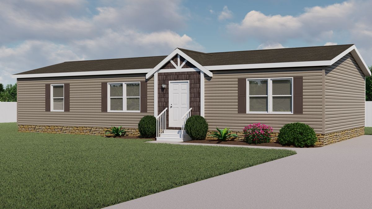 The NUMBER ONE Exterior. This Manufactured Mobile Home features 3 bedrooms and 2 baths.