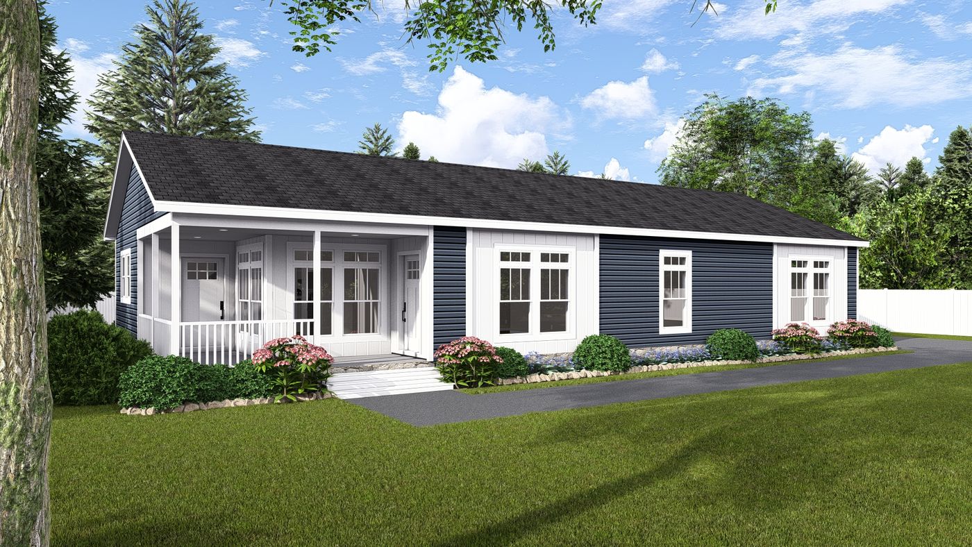 The THE VIEW 6630-MS055 SECT Exterior. This Manufactured Mobile Home features 3 bedrooms and 2 baths.