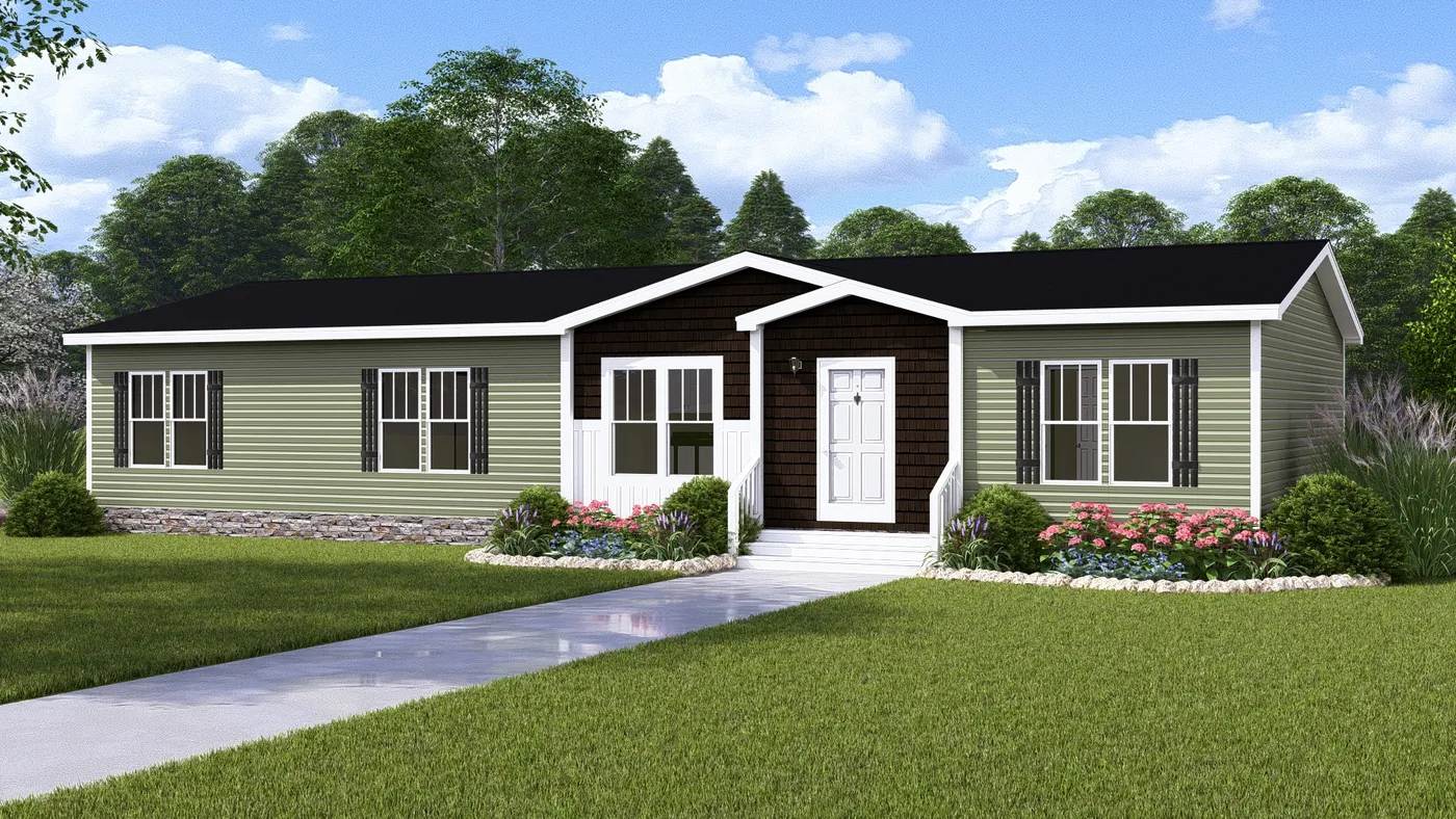 The BOUJEE 2 Exterior. This Manufactured Mobile Home features 3 bedrooms and 2 baths.