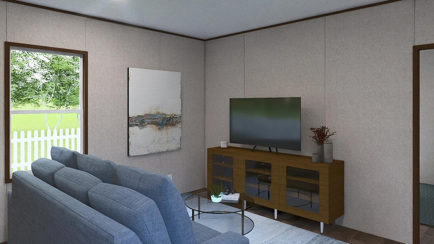 The ELM Exterior. This Manufactured Mobile Home features 2 bedrooms and 1 bath.