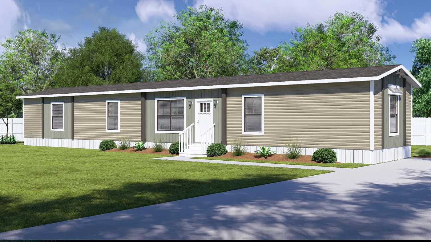 The LIBBY Exterior. This Manufactured Mobile Home features 3 bedrooms and 2 baths.