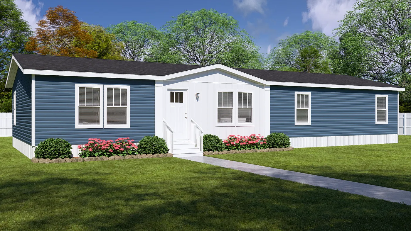 The 3031 "BIRDIE" 6428 Exterior. This Manufactured Mobile Home features 4 bedrooms and 2 baths.