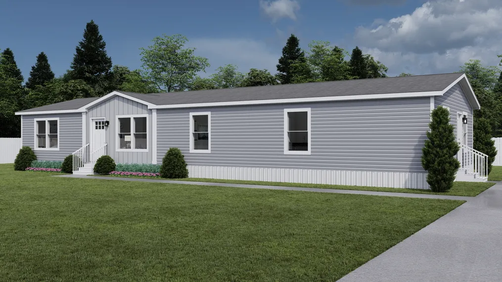 The HEY JUDE Exterior - Flint . This Manufactured Mobile Home features 5 bedrooms and 2 baths.