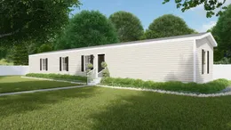 The ESSENCE Exterior with Mist Vinyl. This Manufactured Mobile Home features 3 bedrooms and 2 baths.