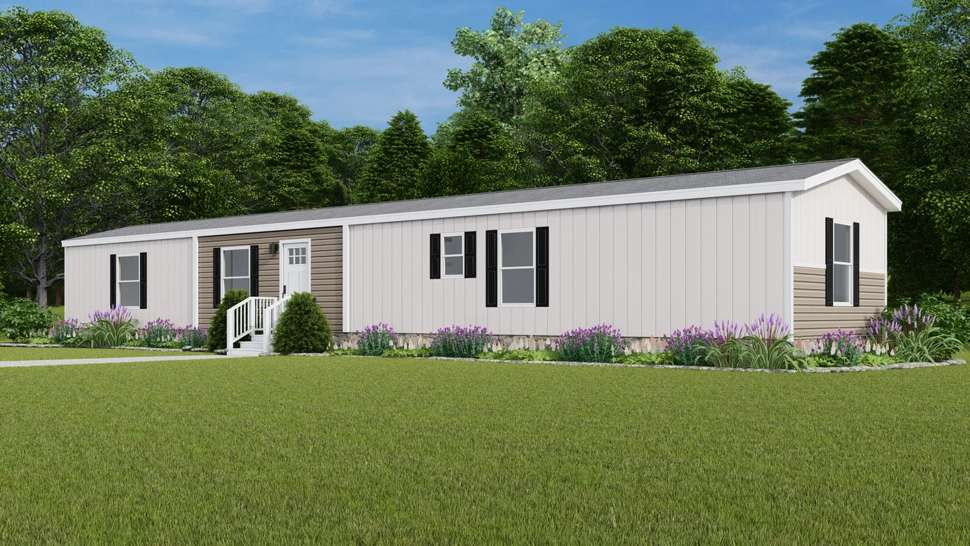 The VOYAGE Exterior. This Manufactured Mobile Home features 3 bedrooms and 2 baths.