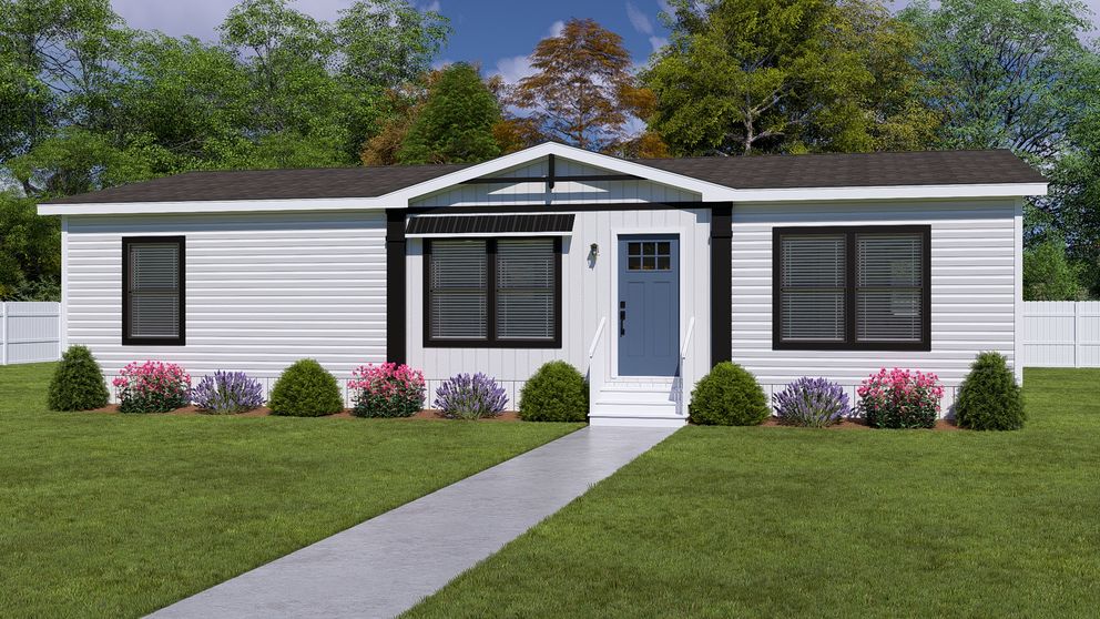 The SAWYER Exterior. This Manufactured Mobile Home features 3 bedrooms and 2 baths.