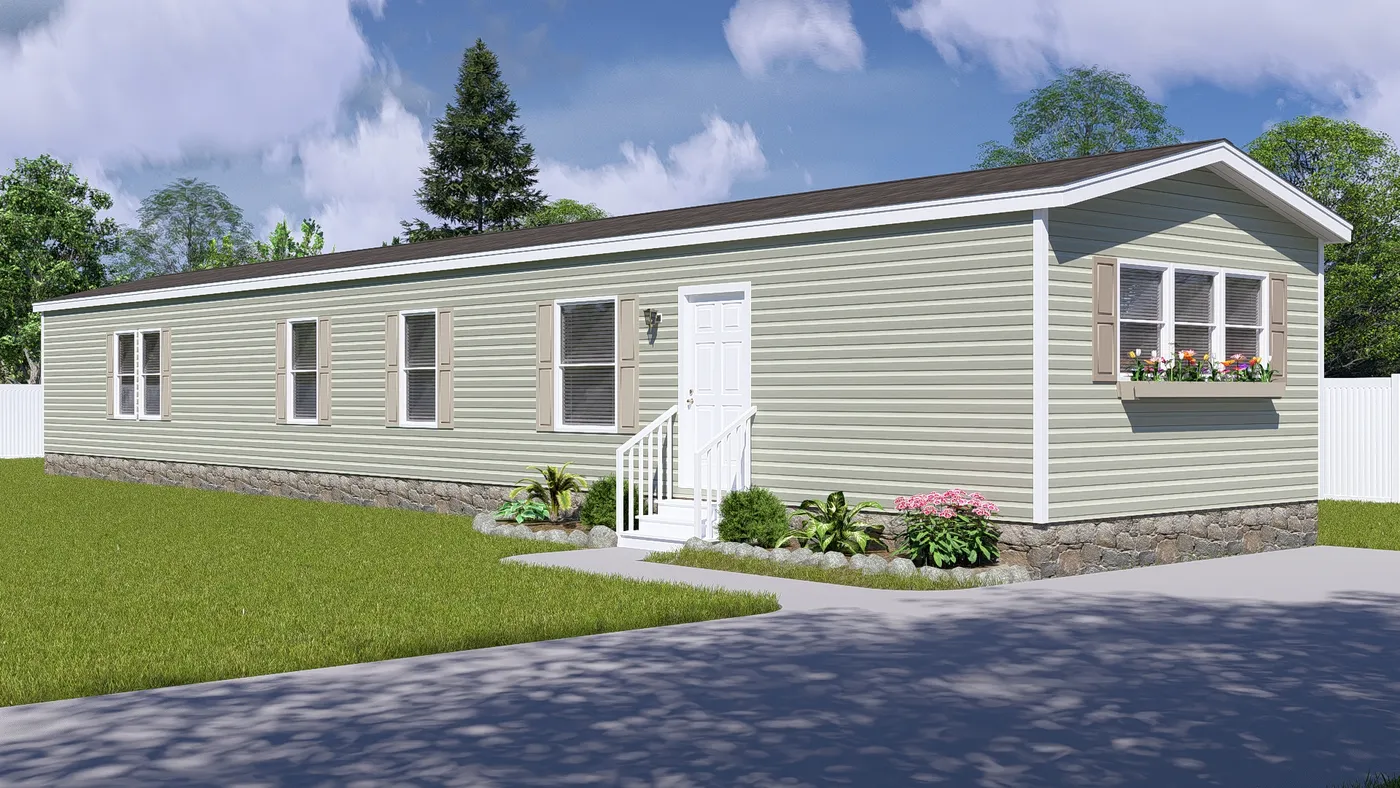 The THE SOCIAL 76 Exterior. This Manufactured Mobile Home features 3 bedrooms and 2 baths.