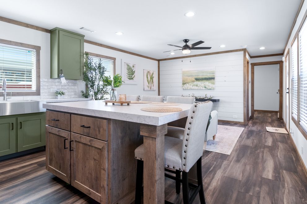 The LEVI Exterior. This Manufactured Mobile Home features 2 bedrooms and 2 baths.