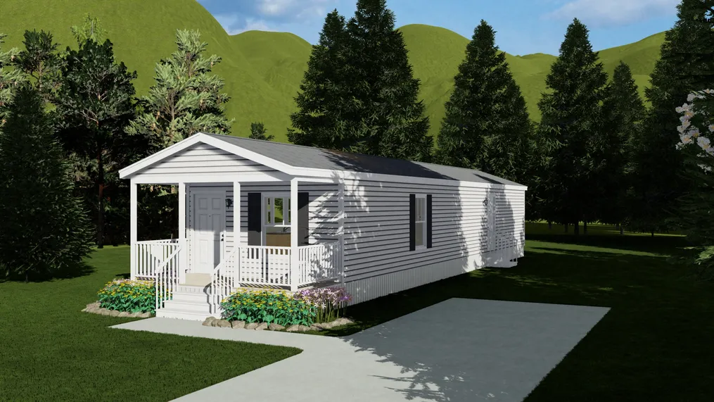 The 4200 "SOUTHPORT" 58'4X16 Exterior. This Manufactured Mobile Home features 2 bedrooms and 2 baths.