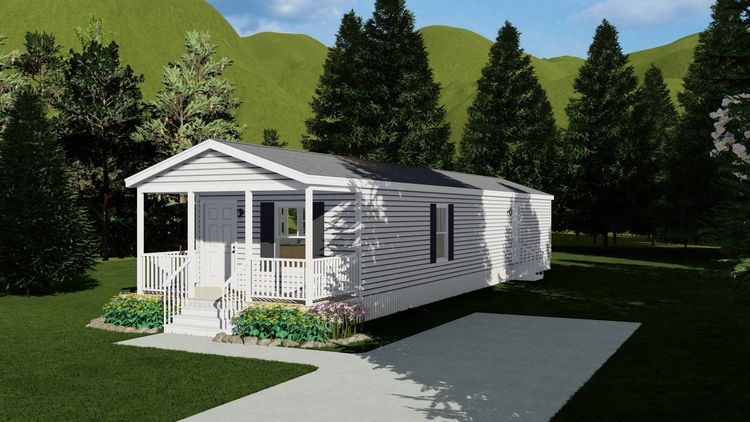 The 4200 "SOUTHPORT" 58'4X16 Exterior. This Manufactured Mobile Home features 2 bedrooms and 2 baths.