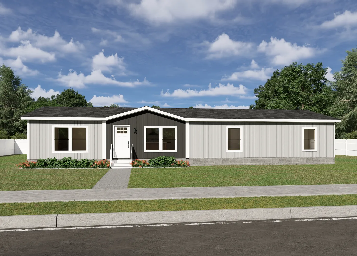 The CROCKETT Exterior. This Manufactured Mobile Home features 3 bedrooms and 2 baths.