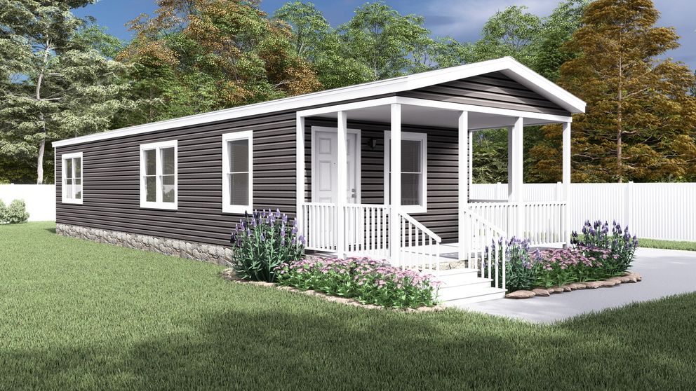 The LAKESIDE COTTAGE Exterior. This Manufactured Mobile Home features 1 bedroom and 1 bath.