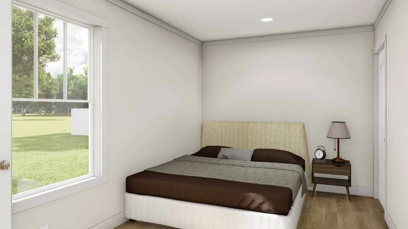 The LAYLA Exterior. This Manufactured Mobile Home features 2 bedrooms and 1 bath.